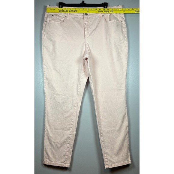 Charter Club Bristol Skinny Ankle Pants, Light Baby Pink, Plus Size 18 - Picture 3 of 7